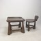 Mid-Century Wooden Chair & Table, 1950s, Set of 2 3
