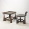 Mid-Century Wooden Chair & Table, 1950s, Set of 2 1