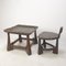 Mid-Century Wooden Chair & Table, 1950s, Set of 2 28