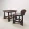 Mid-Century Wooden Chair & Table, 1950s, Set of 2, Image 6