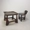 Mesa y silla Mid-Century de madera, años 50. Juego de 2, Imagen 8