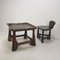 Mid-Century Wooden Chair & Table, 1950s, Set of 2, Image 8