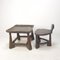 Sedia e tavolo Mid-Century in legno, anni '50, set di 2, Immagine 2