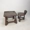 Mid-Century Wooden Chair & Table, 1950s, Set of 2 10