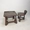 Table et Chaise Mid-Century en Bois, 1950s, Set de 2 10