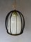 Italian White Opaline Glass Cage Ceiling Lamp, 1950s 4