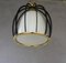 Italian White Opaline Glass Cage Ceiling Lamp, 1950s 13
