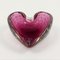 Cuenco o cenicero Bullicante de cristal de Murano en forma de corazón, años 60, Imagen 1