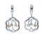 18 Karat White Gold Multicolor Sapphires Diamonds Dangle Earrings, Set of 2, Image 3