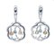 Aretes colgantes de diamantes de zafiros multicolor de oro blanco de 18 kt, juego de 2, Imagen 3