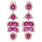14 Carat Rose Gold, Rubies and Diamonds Chandelier Earrings, Set of 2 1