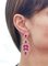 Boucles d'Oreilles en Or Rose 14 Carats, Rubis et Diamants, Set de 2 4