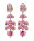 Boucles d'Oreilles en Or Rose 14 Carats, Rubis et Diamants, Set de 2 3