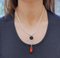 14 Carat White Gold, Coral and Diamonds Pendant Necklace 5