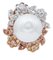 Boucles d'Oreilles Rétro en Or Blanc et Rose 14 Carats, Perles et Diamants Blancs et Jaunes, Set de 2 2