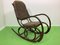 Rocking Chair Vintage avec Tressage Viennois de Thonet 1