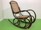 Vintage Rocking Chair with Viennese Braiding from Thonet 2