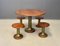 Vintage Ship Table and Stools, 1950s, Set of 5 1