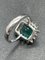 White Gold Ring with Green Cubic Zirconia 6