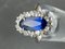 White Gold Ring with Blue Cubic Zirconia 8