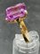 Gold Ring with Pink Cubic Zirconia, Image 2