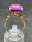 Gold Ring with Pink Cubic Zirconia, Image 1