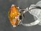 White Gold Ring with Orange Cubic Zirconia 4