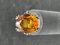 White Gold Ring with Orange Cubic Zirconia 3