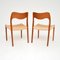 Vintage Danish Teak Chairs 71 by Niels Moller, Set of 2 11