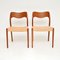 Vintage Danish Teak Chairs 71 by Niels Moller, Set of 2 3