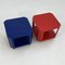 Colourful Side Tables on Wheels, 1980s, Set of 2 3