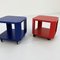 Colourful Side Tables on Wheels, 1980s, Set of 2 5