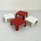 Tavolini Quattro Gatti bianchi e rossi di Mario Bellini per C&b Italia, anni '60, set di 4, Immagine 4