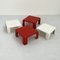 White & Red Quattro Gatti Side Tables by Mario Bellini for C&b Italia, 1960s, Set of 4, Image 4