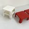 Tavolini Quattro Gatti bianchi e rossi di Mario Bellini per C&b Italia, anni '60, set di 4, Immagine 8