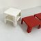 White & Red Quattro Gatti Side Tables by Mario Bellini for C&b Italia, 1960s, Set of 4, Image 8