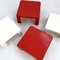Tavolini Quattro Gatti bianchi e rossi di Mario Bellini per C&b Italia, anni '60, set di 4, Immagine 3