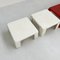 Quattro Gatti Beistelltische in Weiß & Rot von Mario Bellini für C & b Italia, 1960er, 4er Set 6