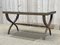 English Walnut Coffee Table with Glass Top, 1950s 4