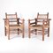 Fauteuils en Corde et Bois Attribué à Charles Dudouyt, 1950s, Set de 2 1