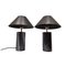 Mid-Century French Table Lamp in Dark Gray Marble with White Veining 1