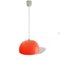 Scandinavian Modern Orange Acrylic Hanging Pendant Lamp, 1970s 2