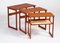 Tables Gigognes en Teck par Johannes Andersen pour CFC Silkeborg, Danemark, 1950s, Set de 3 3