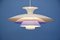 Danish Hanging Lamp in White with Purple, 1970s 4