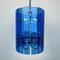 Lampe à Suspension Mid-Century Bleue par Veca Fontana Arte, Italie, 1960s 1