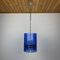 Lampe à Suspension Mid-Century Bleue par Veca Fontana Arte, Italie, 1960s 9