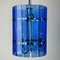 Lampe à Suspension Mid-Century Bleue par Veca Fontana Arte, Italie, 1960s 4