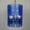 Lampe à Suspension Mid-Century Bleue par Veca Fontana Arte, Italie, 1960s 2