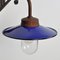Industrial Blue Glass & Iron Outdoor Lamp, 1960s 9