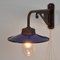 Industrial Blue Glass & Iron Outdoor Lamp, 1960s 3